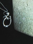 silver mother child necklace view